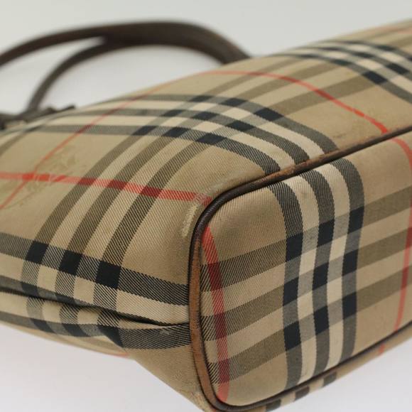 Burberrys Nova Check Tote Bag Canvas Beige Brown Auth 48174 - Picture 12 of 16